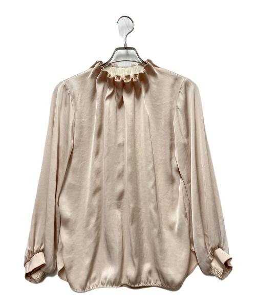 SHIPS（シップス）SHIPS (シップス) ヴィンテージサテンネックギャザーブラウス ベージュ サイズ:FREEの古着・服飾アイテム