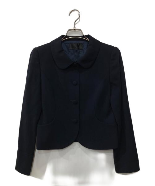 NOUV CONFINI（ヌーヴコンフィニ）nouv confini (ヌーヴコンフィニ) ショートジャケット/丸襟ジャケット ネイビー サイズ:9の古着・服飾アイテム