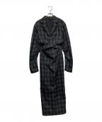 Ameriアメリ）の古着「WAIST CROSS CHECK DRESS／ウエストクロスチェックドレス」｜ネイビー