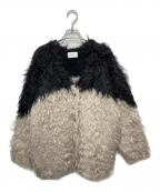 CLANEクラネ）の古着「BI COLOR SHAGGY KNIT CARDIGAN/シャギーニットカーディガン」｜ベージュ
