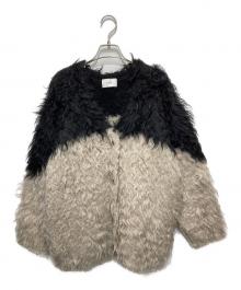CLANE（クラネ）の古着「BI COLOR SHAGGY KNIT CARDIGAN/シャギーニットカーディガン」｜ベージュ