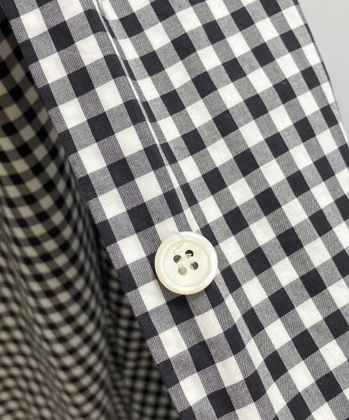 PRADA（プラダ）PRADA (プラダ) ギンガムチェックオフショルダーワンピース ブラック×ホワイト サイズ:36の古着・服飾アイテム