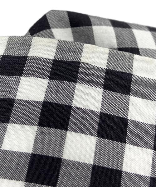 PRADA（プラダ）PRADA (プラダ) ギンガムチェックオフショルダーワンピース ブラック×ホワイト サイズ:36の古着・服飾アイテム