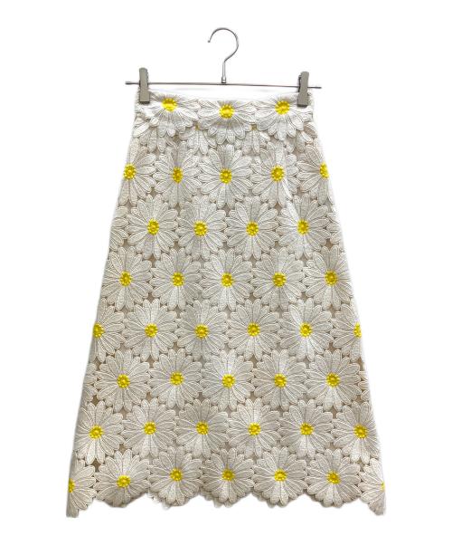 DOLCE & GABBANA（ドルチェ＆ガッバーナ）DOLCE & GABBANA (ドルチェ＆ガッバーナ) マーガレットスカート ホワイト サイズ:36の古着・服飾アイテム
