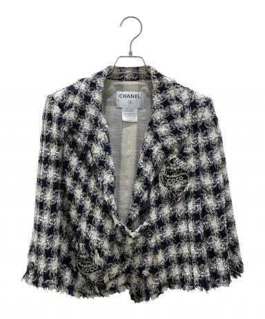 中古・古着通販】CHANEL (シャネル) COCO ツイードジャケット ネイビー