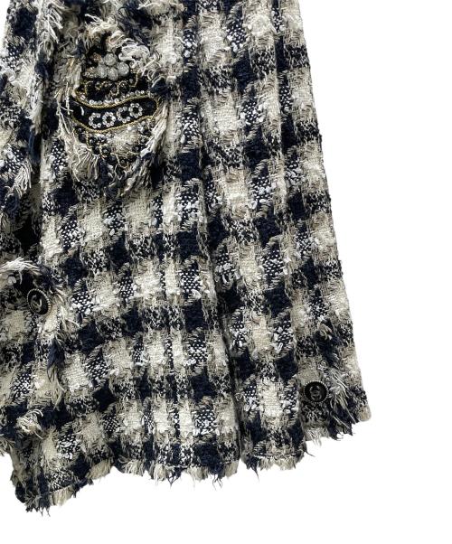 CHANEL（シャネル）CHANEL (シャネル) COCO ツイードジャケット ネイビー×ホワイト サイズ:38の古着・服飾アイテム