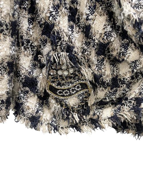 CHANEL（シャネル）CHANEL (シャネル) COCO ツイードジャケット ネイビー×ホワイト サイズ:38の古着・服飾アイテム