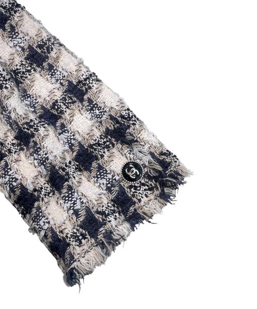 CHANEL（シャネル）CHANEL (シャネル) COCO ツイードジャケット ネイビー×ホワイト サイズ:38の古着・服飾アイテム