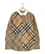 BURBERRYバーバリー）の古着「パッチワークチェックシャツ」｜ベージュ