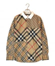 BURBERRY（バーバリー）の古着「パッチワークチェックシャツ」｜ベージュ