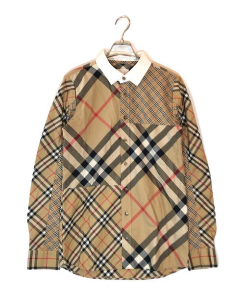 BURBERRY（バーバリー）BURBERRY (バーバリー) パッチワークチェックシャツ ベージュ サイズ:14Y SIZE 164cmの古着・服飾アイテム
