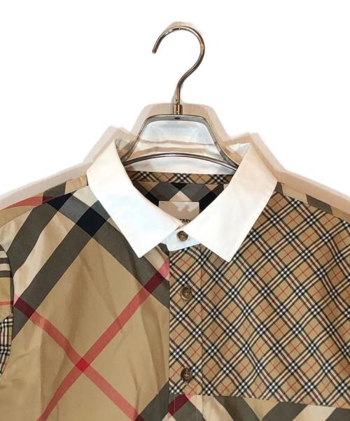 BURBERRY（バーバリー）BURBERRY (バーバリー) パッチワークチェックシャツ ベージュ サイズ:14Y SIZE 164cmの古着・服飾アイテム