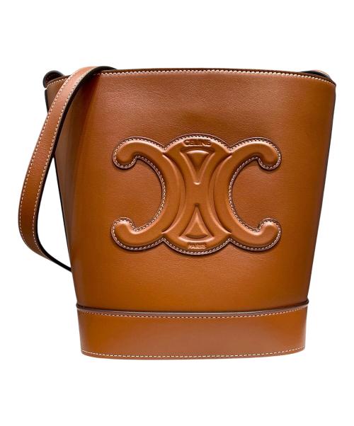 CELINE（セリーヌ）CELINE (セリーヌ) スモール バケット キュイル トリオンフ ブラウンの古着・服飾アイテム