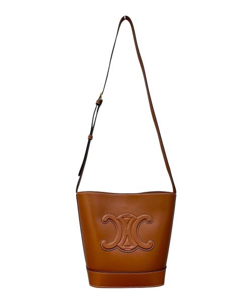 CELINE（セリーヌ）CELINE (セリーヌ) スモール バケット キュイル トリオンフ ブラウンの古着・服飾アイテム