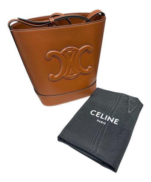 CELINE（セリーヌ）CELINE (セリーヌ) スモール バケット キュイル トリオンフ ブラウンの古着・服飾アイテム