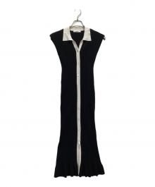 Snidel（スナイデル）の古着「フロントボタンノースリニットワンピース」｜ブラック