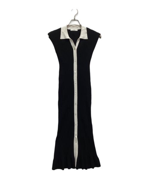 Snidel（スナイデル）Snidel (スナイデル) フロントボタンノースリニットワンピース ブラック サイズ:ONE SIZEの古着・服飾アイテム