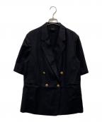 Spick and Spanスピック＆スパン）の古着「ドライクロスハーフスリーブジャケット」｜ブラック