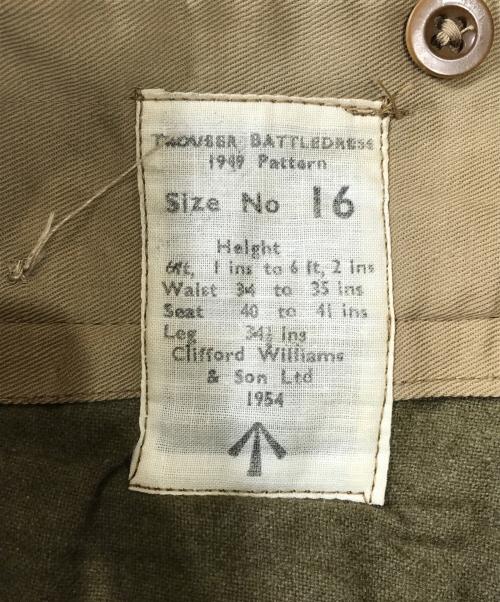 VINTAGE MILITARY（ヴィンテージ ミリタリー）VINTAGE MILITARY (ヴィンテージ ミリタリー) british army(イギリス軍) 1949 Pattern Battle Dress Wool Trousers ブラウン サイズ:16の古着・服飾アイテム