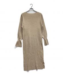 SLOBE IENA（スローブ イエナ）の古着「フレアスリーブニットワンピース」｜ベージュ