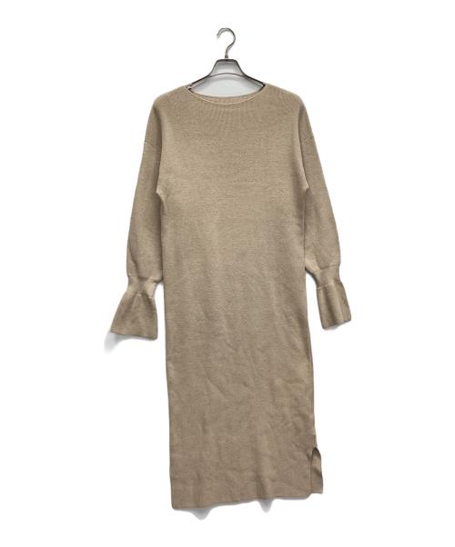 SLOBE IENA（スローブ イエナ）SLOBE IENA (スローブ イエナ) フレアスリーブニットワンピース ベージュ サイズ:表記なしの古着・服飾アイテム