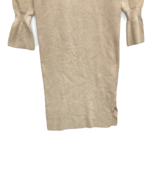 SLOBE IENA（スローブ イエナ）SLOBE IENA (スローブ イエナ) フレアスリーブニットワンピース ベージュ サイズ:表記なしの古着・服飾アイテム