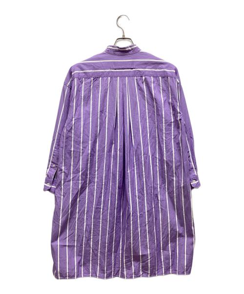 ticca（ティッカ）ticca (ティッカ) スタンドカラーストライプシャツワンピース パープル サイズ:Fの古着・服飾アイテム