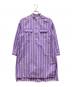 ticca（ティッカ）の古着「スタンドカラーストライプシャツワンピース」｜パープル
