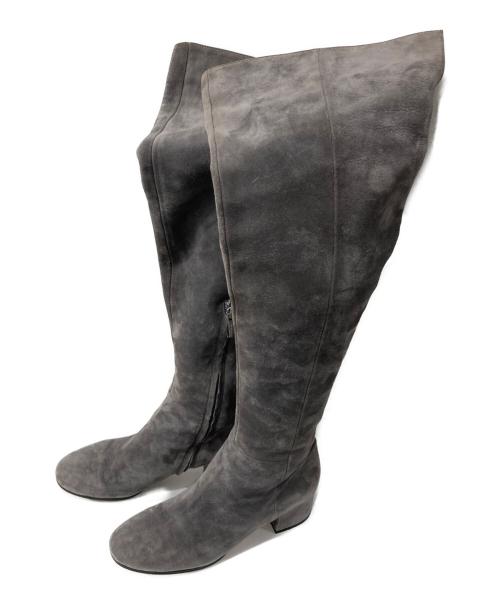 Gianvito Rossi（ジャンヴィト ロッシ）Gianvito Rossi (ジャンヴィト ロッシ) スウェードニーハイブーツ グレー サイズ:37　1/2の古着・服飾アイテム
