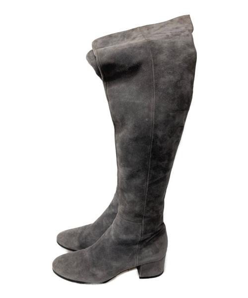 Gianvito Rossi（ジャンヴィト ロッシ）Gianvito Rossi (ジャンヴィト ロッシ) スウェードニーハイブーツ グレー サイズ:37　1/2の古着・服飾アイテム