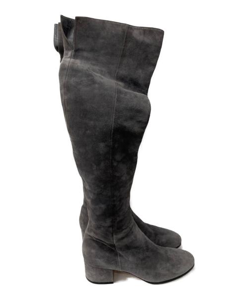 Gianvito Rossi（ジャンヴィト ロッシ）Gianvito Rossi (ジャンヴィト ロッシ) スウェードニーハイブーツ グレー サイズ:37　1/2の古着・服飾アイテム