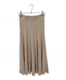 MUSE de Deuxieme Classe（ミューズ ドゥーズィエム クラス）の古着「BOND RIB FLARE スカート」｜ベージュ