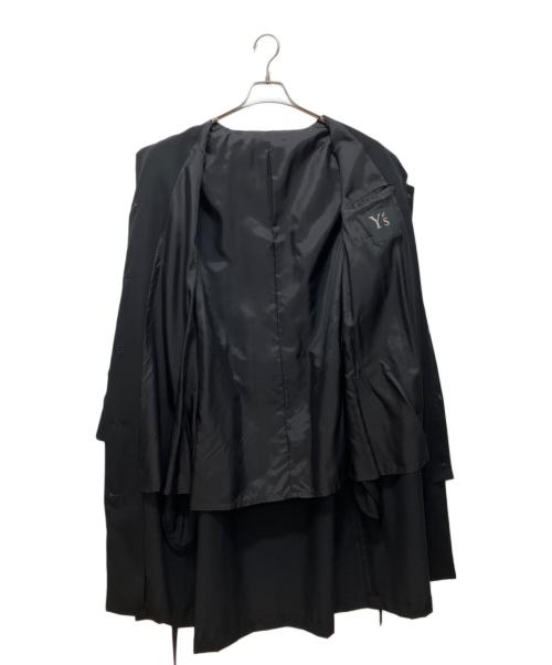 Y's（ワイズ）Y's (ワイズ) ウールギャバステンカラーコート ブラック サイズ:2の古着・服飾アイテム