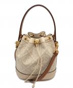 TORY BURCHトリーバーチ）の古着「T MONOGRAM JACQUARD BUCKET BAG」｜ベージュ