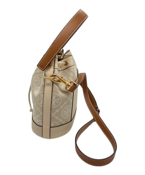 TORY BURCH（トリーバーチ）TORY BURCH (トリーバーチ) T MONOGRAM JACQUARD BUCKET BAG ベージュの古着・服飾アイテム