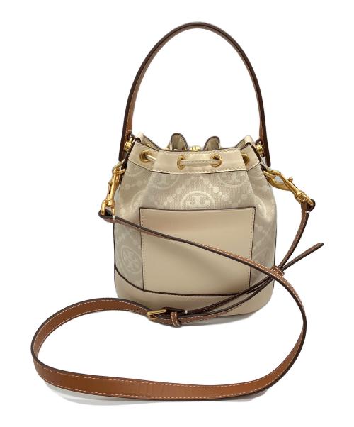 TORY BURCH（トリーバーチ）TORY BURCH (トリーバーチ) T MONOGRAM JACQUARD BUCKET BAG ベージュの古着・服飾アイテム