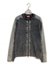 DIESEL（ディーゼル）の古着「フルジップカーディガン」｜グレー