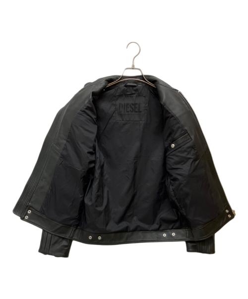 DIESEL（ディーゼル）DIESEL (ディーゼル) シングルライダースジャケット ブラック サイズ:Sの古着・服飾アイテム