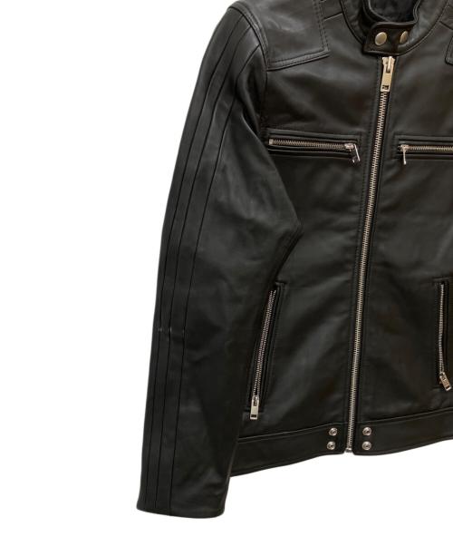 DIESEL（ディーゼル）DIESEL (ディーゼル) シングルライダースジャケット ブラック サイズ:Sの古着・服飾アイテム