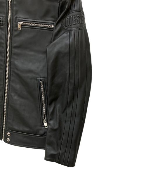 DIESEL（ディーゼル）DIESEL (ディーゼル) シングルライダースジャケット ブラック サイズ:Sの古着・服飾アイテム