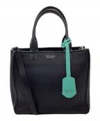 TIFFANY & Co.ティファニー）の古着「2WAYハンドバッグ」｜ブラック/ティファニーブルー