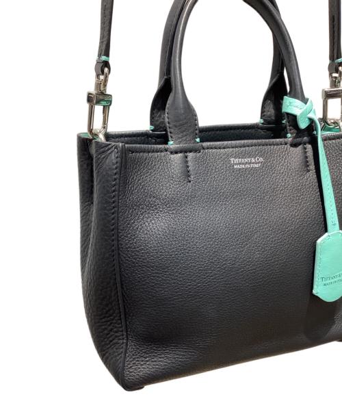 TIFFANY & Co.（ティファニー）Tiffany & Co. (ティファニー) 2WAYハンドバッグ ブラック/ティファニーブルーの古着・服飾アイテム