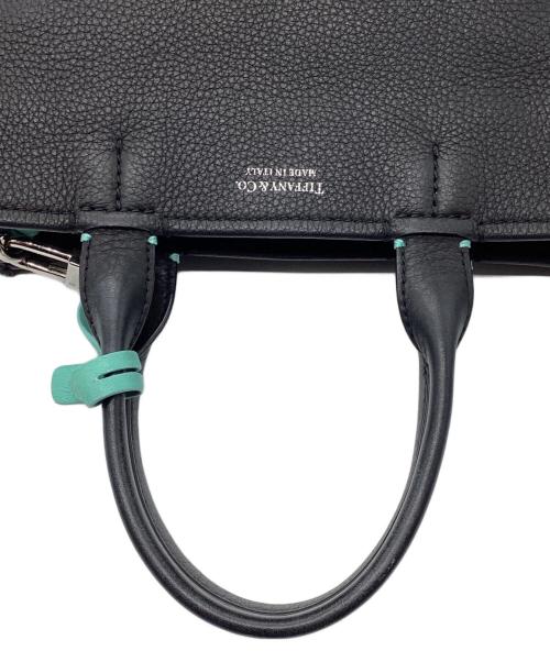 TIFFANY & Co.（ティファニー）Tiffany & Co. (ティファニー) 2WAYハンドバッグ ブラック/ティファニーブルーの古着・服飾アイテム