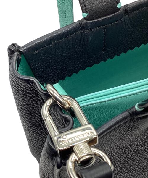 TIFFANY & Co.（ティファニー）Tiffany & Co. (ティファニー) 2WAYハンドバッグ ブラック/ティファニーブルーの古着・服飾アイテム