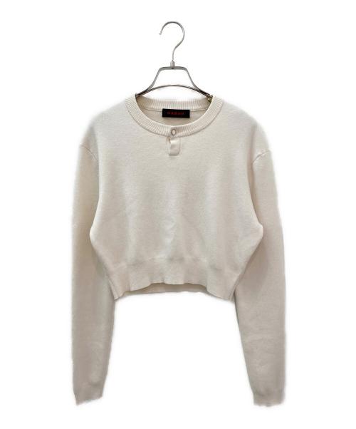 CABAN（キャバン）CABAN (キャバン) コットンカシミヤヘンリーネッククロップドプルーバー ライトベージュ サイズ:Freeの古着・服飾アイテム