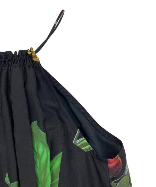 CABAN（キャバン）CABAN (キャバン) シルクGreen Showerプリントキャミソールワンピース ブラック サイズ:Fの古着・服飾アイテム