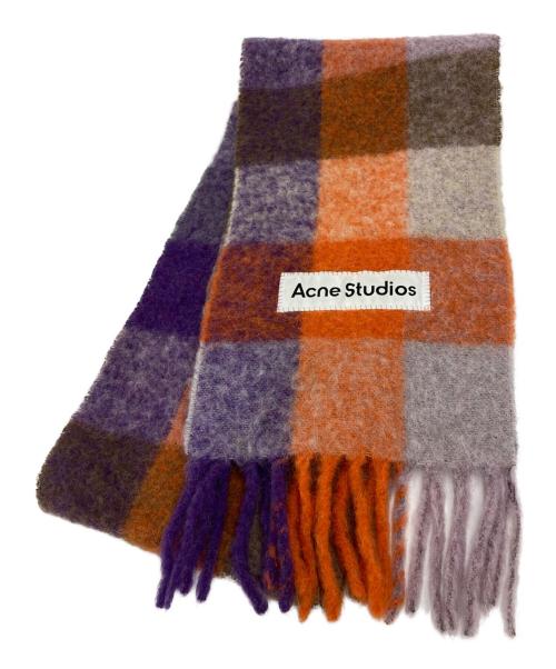 Acne studios（アクネ ストゥディオズ）ACNE STUDIOS (アクネ ストゥディオズ) モヘアチェックスカーフ マルチカラーの古着・服飾アイテム