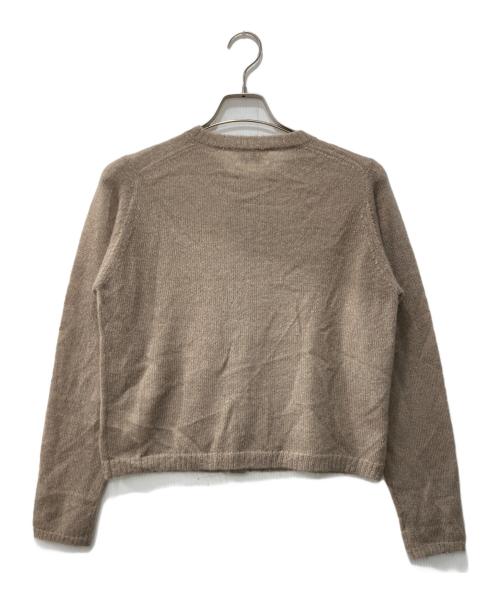 LE GLAZIK（ル グラジック）LE GLAZIK (ル グラジック) モヘアグリッタークルーネックカーディガン ブラウン サイズ:36の古着・服飾アイテム