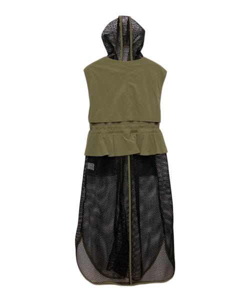 Risley（リズレー）Risley (リズレー) メッシュ切替ロングジレ カーキ サイズ:FREEの古着・服飾アイテム