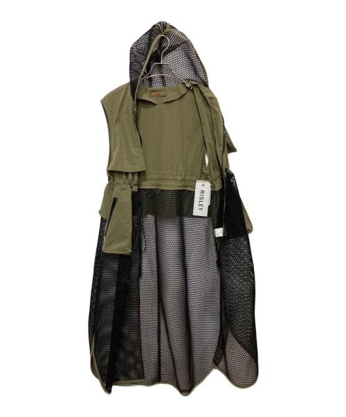 Risley（リズレー）Risley (リズレー) メッシュ切替ロングジレ カーキ サイズ:FREEの古着・服飾アイテム
